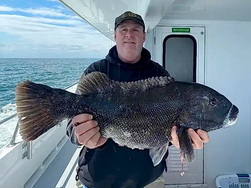 a man holding a fish